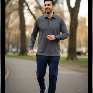 Donald Ross Sportwear Gray Polo Shirt Relaxed Fit Heathered Knit